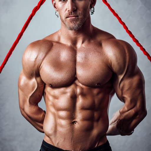 portrait+ style Russian queer fitness model blonde hunk dilf dude face