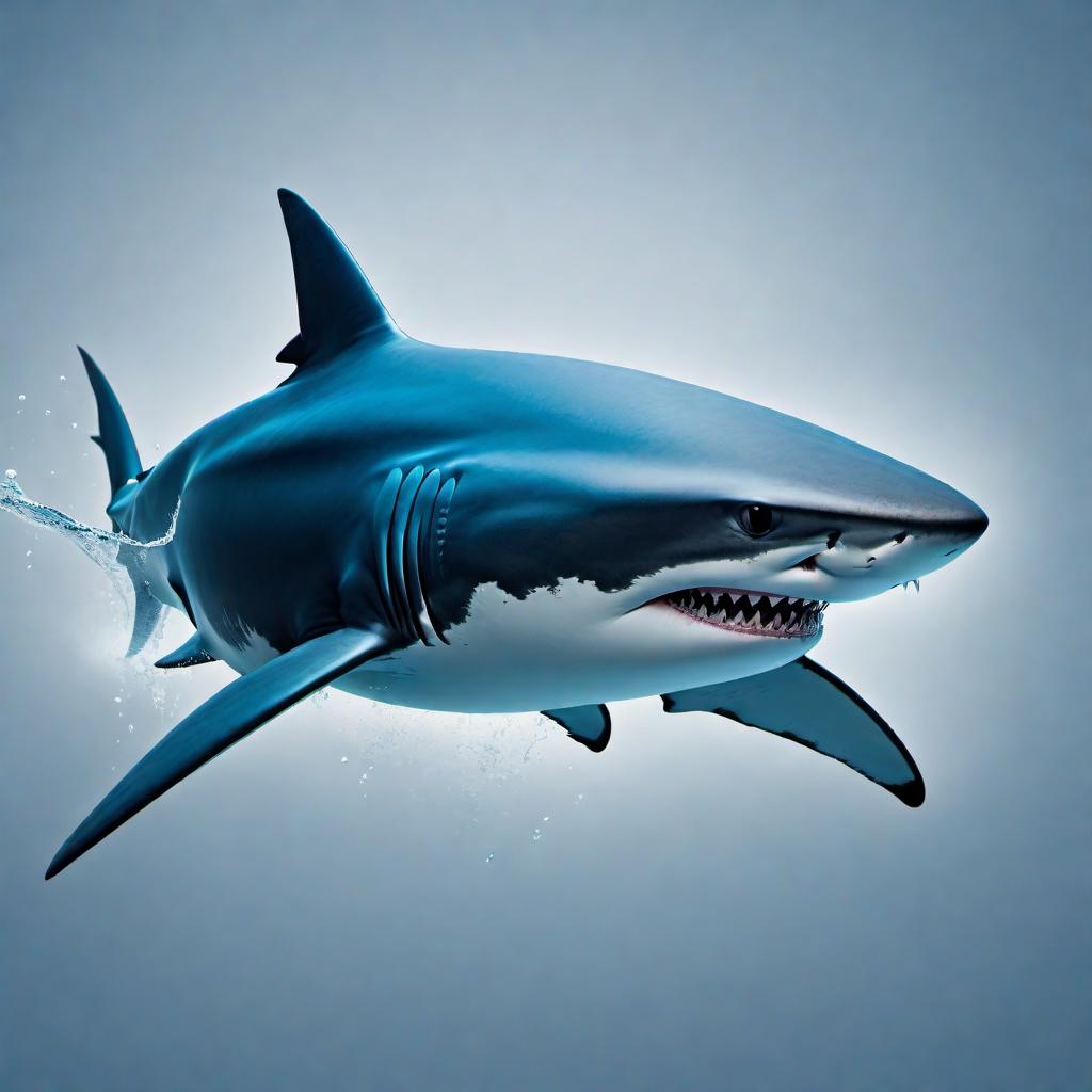  Logo for a team called 'Shark Gang'. Features a fierce shark, bold and dynamic fonts, modern, sleek look, blue and grey color tones. hyperrealistic, full body, detailed clothing, highly detailed, cinematic lighting, stunningly beautiful, intricate, sharp focus, f/1. 8, 85mm, (centered image composition), (professionally color graded), ((bright soft diffused light)), volumetric fog, trending on instagram, trending on tumblr, HDR 4K, 8K