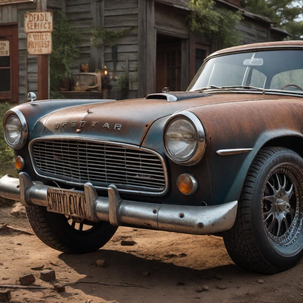  Stylized text of 'Deadly Uncle’s Tires and Automotive Services'. The text should have a gritty, vintage automotive theme. The design should include elements like tire treads or gears subtly integrated into the lettering, with a weathered and industrial feel. hyperrealistic, full body, detailed clothing, highly detailed, cinematic lighting, stunningly beautiful, intricate, sharp focus, f/1. 8, 85mm, (centered image composition), (professionally color graded), ((bright soft diffused light)), volumetric fog, trending on instagram, trending on tumblr, HDR 4K, 8K