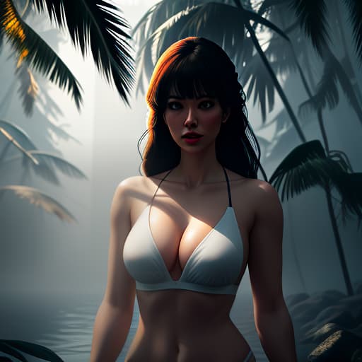  Girl gets reprimand from director, horror movie, people drawn in swimsuits. hyperrealistic, full body, detailed clothing, highly detailed, cinematic lighting, stunningly beautiful, intricate, sharp focus, f/1. 8, 85mm, (centered image composition), (professionally color graded), ((bright soft diffused light)), volumetric fog, trending on instagram, trending on tumblr, HDR 4K, 8K