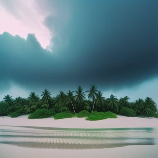  lora: tropical island paradise in the sun, summer fever dream, sun beams, lens flares, the weather is very dark, cloudy, rainy and foggy, with pristine, white sand beaches, lush, aquatic cosmopolitan tropical foliage vegetation, Canon EOS R3, nikon, f/1.4, ISO 200, 1/160s, 8K, RAW, unedited, symmetrical balance, in frame, 8K