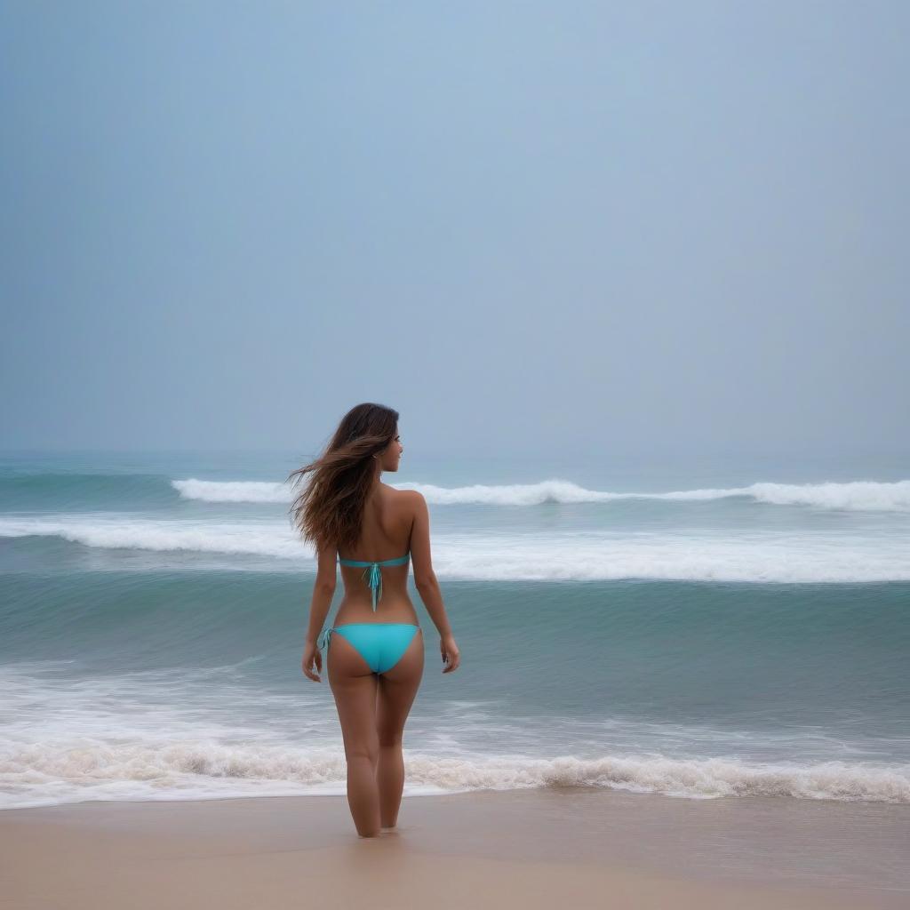  the silvery foggy ocean transforms into the figure of a woman, slender legs, airy long hair, open azure eyes, parted mouth. dynamically. hyperthin golden threads. subsurface Gaussian light scattering, Fresnel toning full HD, HDR+, 3D, ISO2000, 2048k