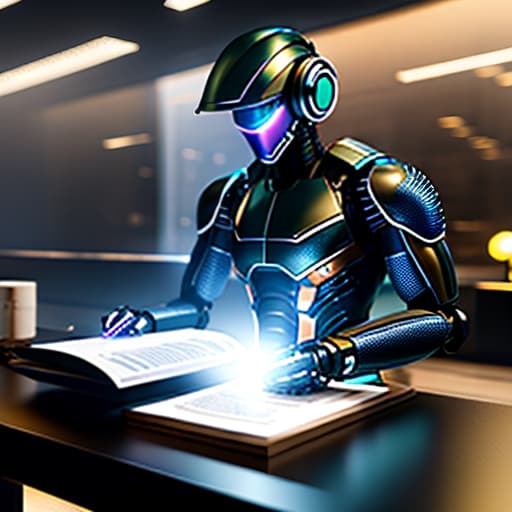  A Whatsapp robot checks documents with a person. hyperrealistic, full body, detailed clothing, highly detailed, cinematic lighting, stunningly beautiful, intricate, sharp focus, f/1. 8, 85mm, (centered image composition), (professionally color graded), ((bright soft diffused light)), volumetric fog, trending on instagram, trending on tumblr, HDR 4K, 8K