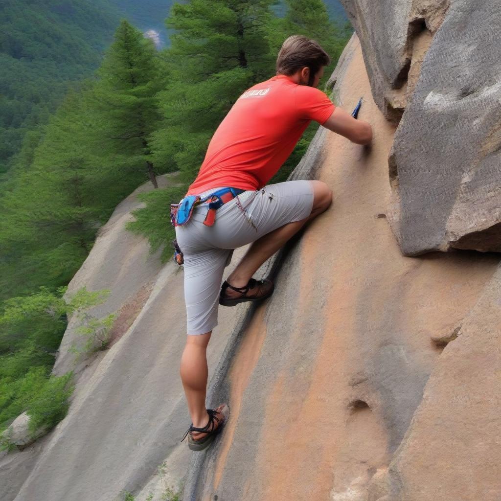  The image of climbers, which slowly but persistently climbs up the rock.In the picture you can show how climbing overcomes difficulties