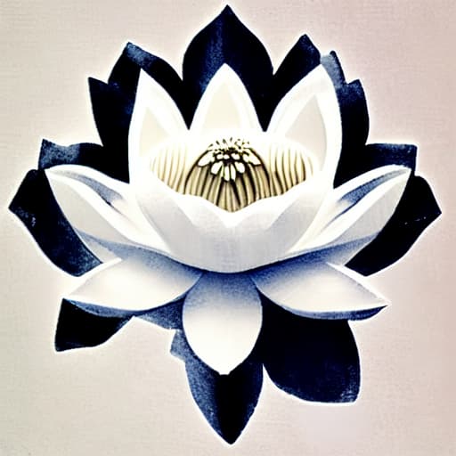  Image of 1 white transparency lotus flower in heaven with serenity tone and holy spirituality mood