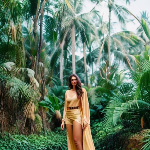 analog style Tropical Paradise hyperrealistic, full body, detailed clothing, highly detailed, cinematic lighting, stunningly beautiful, intricate, sharp focus, f/1. 8, 85mm, (centered image composition), (professionally color graded), ((bright soft diffused light)), volumetric fog, trending on instagram, trending on tumblr, HDR 4K, 8K