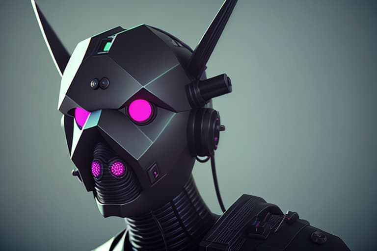  Cyber punk, oni mask, 3 d render beeple, compound eye of insect