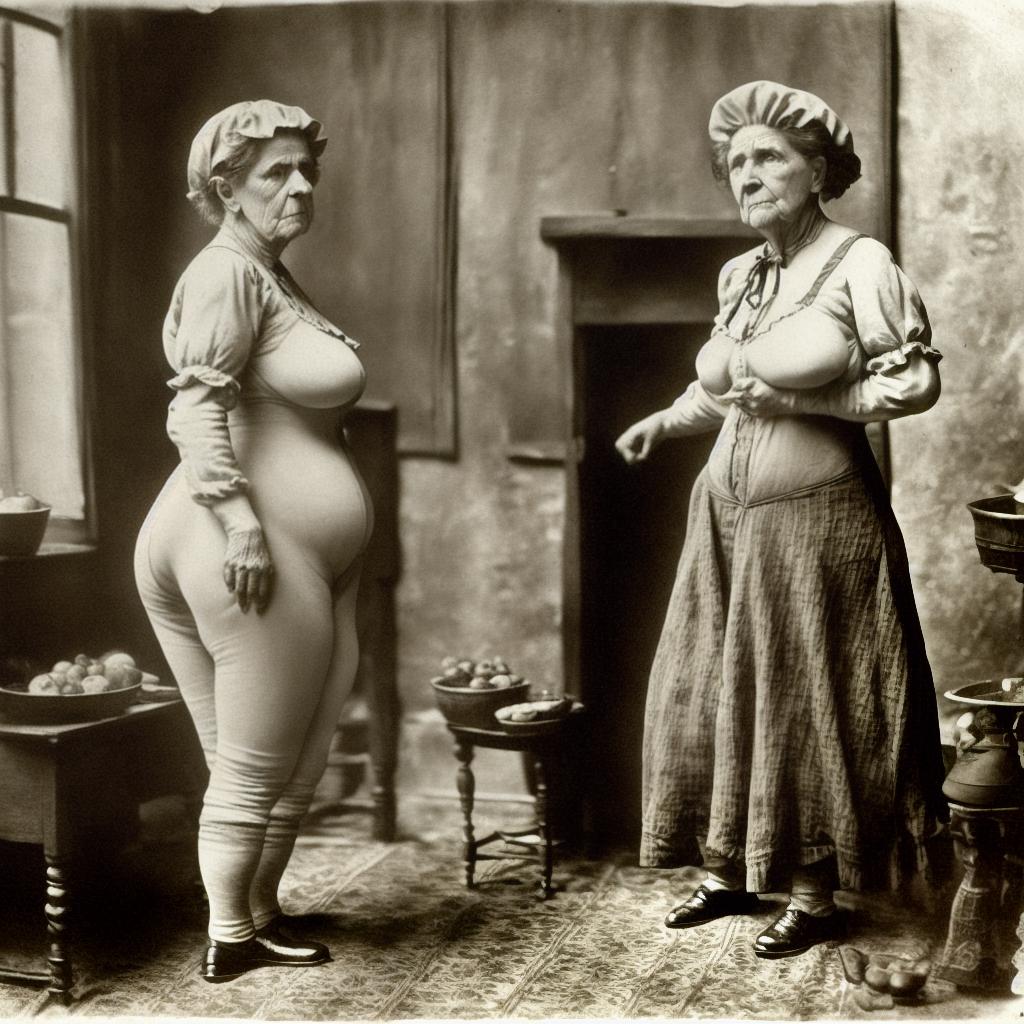  granny en calzones en la casa haciendo de las suyas cachondas calientes del año 1890s New York city
