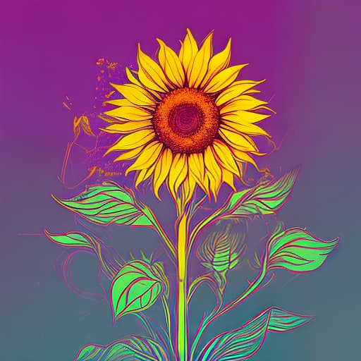 nvinkpunk whimsical nature sunflower vibrant