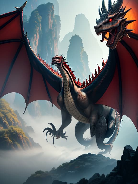  A giant Chinese dragon, meticulously detailed, flies. hyperrealistic, full body, detailed clothing, highly detailed, cinematic lighting, stunningly beautiful, intricate, sharp focus, f/1. 8, 85mm, (centered image composition), (professionally color graded), ((bright soft diffused light)), volumetric fog, trending on instagram, trending on tumblr, HDR 4K, 8K