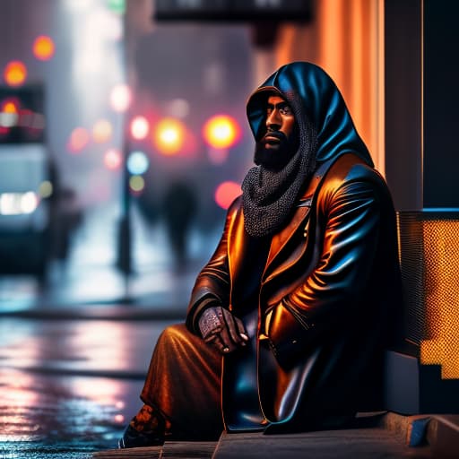 estilovintedois photo about homeless Cinematic Quality hyperrealistic, full body, detailed clothing, highly detailed, cinematic lighting, stunningly beautiful, intricate, sharp focus, f/1. 8, 85mm, (centered image composition), (professionally color graded), ((bright soft diffused light)), volumetric fog, trending on instagram, trending on tumblr, HDR 4K, 8K