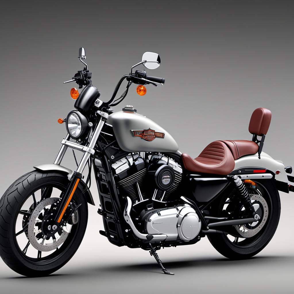  A comparison visualization of different Harley Davidson XL 1200 Sportster variations. Show a standard XL 1200 Sportster along with multiple variations highlighting differences in engine performance, styling and design, suspension and handling, instrumentation and electronics, additional accessories and features, and model-specific editions. Include distinct elements like different paint schemes, seat styles, upgraded exhaust systems, suspension components, instrument clusters, ergonomic components, and additional accessories like saddlebags, backrests, and windscreens. Make sure the visual representation clearly differentiates each aspect. hyperrealistic, full body, detailed clothing, highly detailed, cinematic lighting, stunningly beautiful, intricate, sharp focus, f/1. 8, 85mm, (centered image composition), (professionally color graded), ((bright soft diffused light)), volumetric fog, trending on instagram, trending on tumblr, HDR 4K, 8K