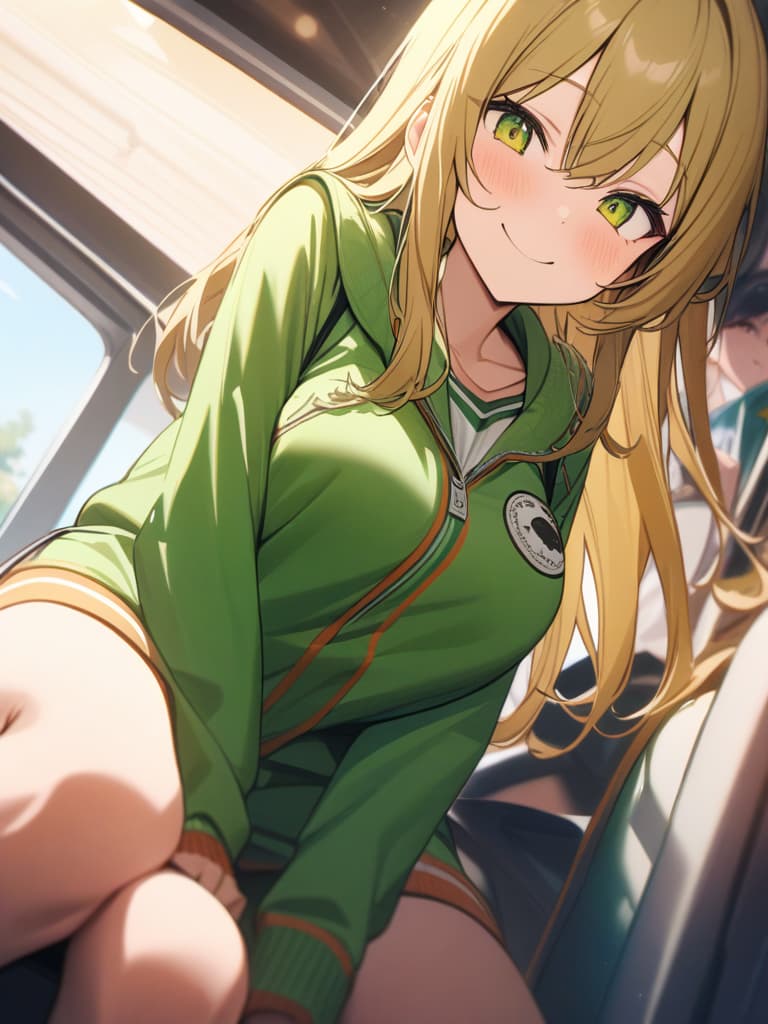  Cute, , yellow green eyes, yellow green hair color, kiwi decoration, kiwi fruit, uniform, , smiling, ski eyes, white wises, tsundere, tsundere, masterpiece, best quality,8k,ultra detailed,high resolution,an extremely delicate and beautiful,hyper detail