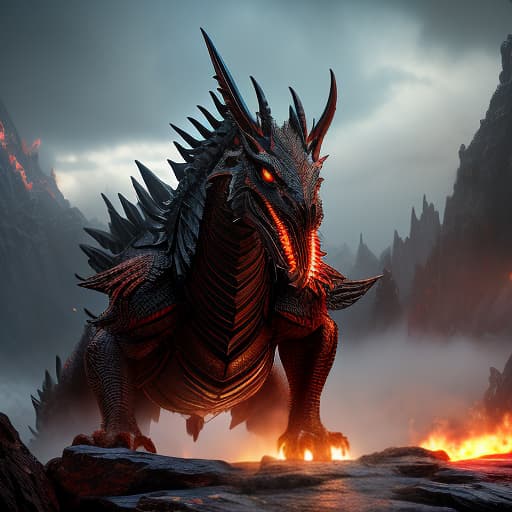  A red scale dragon born in black armor., shot 35 mm, realism, octane render, 8k, trending on artstation, 35 mm camera, unreal engine, hyper detailed, photo realistic maximum detail, volumetric light, realistic matte painting, hyper photorealistic, trending on artstation, ultra detailed, realistic hyperrealistic, full body, detailed clothing, highly detailed, cinematic lighting, stunningly beautiful, intricate, sharp focus, f/1. 8, 85mm, (centered image composition), (professionally color graded), ((bright soft diffused light)), volumetric fog, trending on instagram, trending on tumblr, HDR 4K, 8K