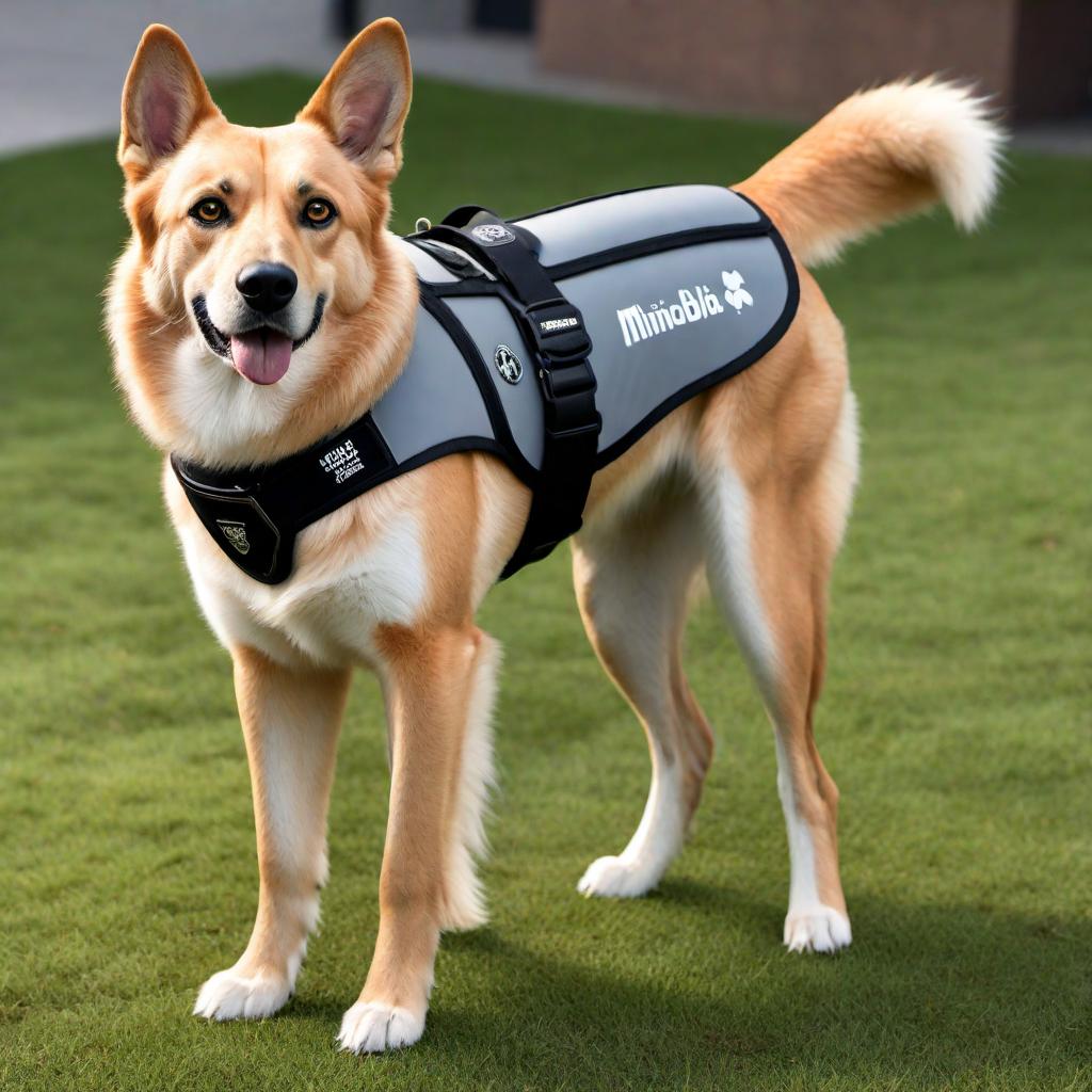  An animation of Winnie, the service dog, with expressive and detailed eyes that capture her alertness and attentiveness. hyperrealistic, full body, detailed clothing, highly detailed, cinematic lighting, stunningly beautiful, intricate, sharp focus, f/1. 8, 85mm, (centered image composition), (professionally color graded), ((bright soft diffused light)), volumetric fog, trending on instagram, trending on tumblr, HDR 4K, 8K