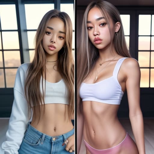  Charly Jordan and Jennie Kim Perfect face, realistic face, perfect body full body