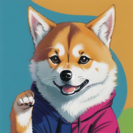 Picture of a shib, peace sign, high quality, amazing