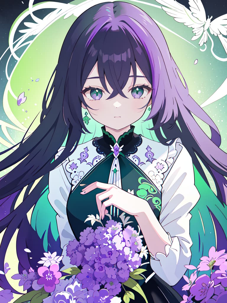  Long hair mature woman, green and purple filter, masterpiece, best quality,8k,ultra detailed,high resolution,an extremely delicate and beautiful,hyper detail