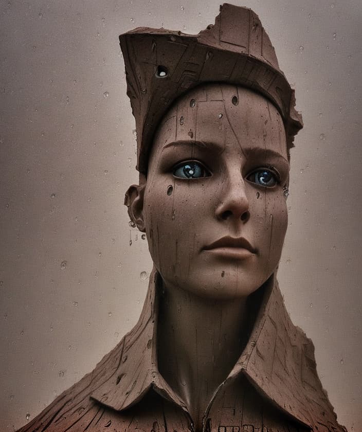 portrait+ style mannequins Beksiński pain fear guillotine chessboard death time cry rain