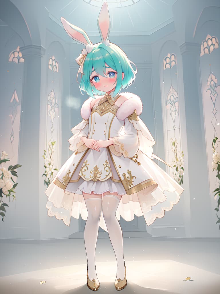  Bunny suits, ((youth, male)), ((Embarred Blush)), v Shaped Eyebrow's, (Absurdres, masterpieces, ultimate quality), (diffusion lighting, environmental lighting), dutch angle, 💩💩, masterpiece, best quality,8k,ultra detailed,high resolution,an extremely delicate and beautiful,hyper detail hyperrealistic, full body, detailed clothing, highly detailed, cinematic lighting, stunningly beautiful, intricate, sharp focus, f/1. 8, 85mm, (centered image composition), (professionally color graded), ((bright soft diffused light)), volumetric fog, trending on instagram, trending on tumblr, HDR 4K, 8K