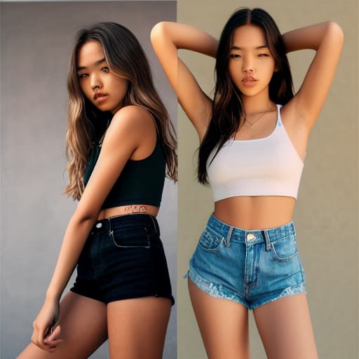  High resolution, photoralistic rendering Charly Jordan and Jennie Kim lovers, woman love woman realistic face, perfect body full body