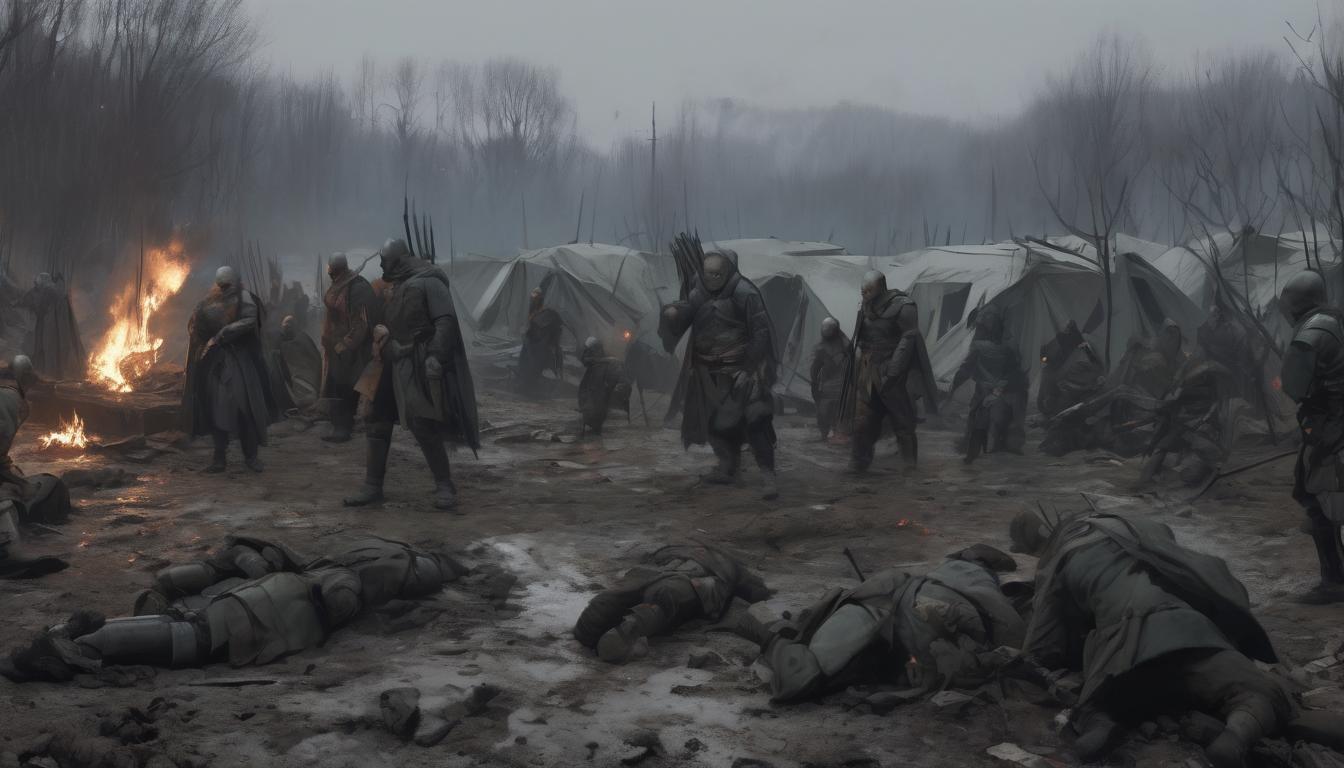  hyperrealism,fantasy aestheticCrimean War scene, battlefield hospital, makeshift tents, chaotic environment, soldiers and medical staff, sense of urgency, historical, somber, high tech clothing clad in sleek, futuristic costume with metallic accents and form fitting designs, marvel superhero comics style, unreal engine rendering