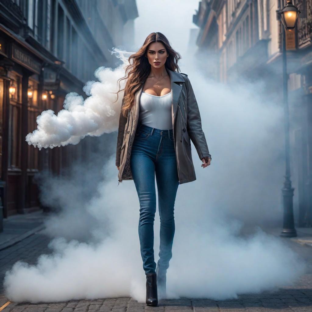  An image of a blowing a  hyperrealistic, full body, detailed clothing, highly detailed, cinematic lighting, stunningly beautiful, intricate, sharp focus, f/1. 8, 85mm, (centered image composition), (professionally color graded), ((bright soft diffused light)), volumetric fog, trending on instagram, trending on tumblr, HDR 4K, 8K