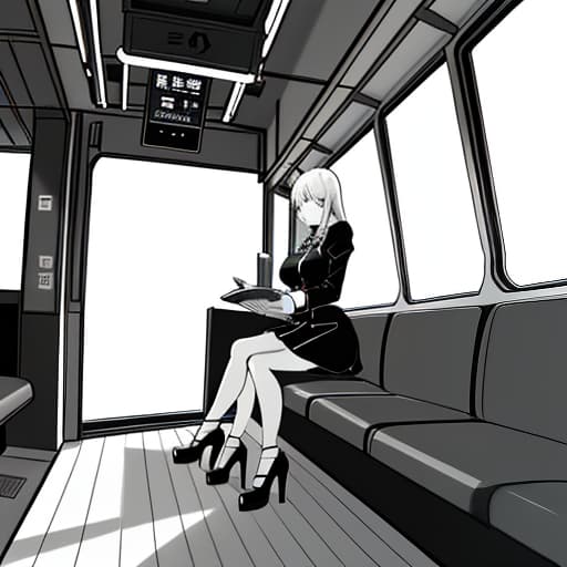  Buy a train of long distance travel, On its upper shelf sits a little girl, and beyond the window the city of Tallinn. (Removed unnecessary punctuation and rephrased somewhat for better flow), Pencil drawing, Black and White, B&W, Low detail, sketch, concept art, Manga style, Anime style, line art, webtoon, manhua, chalk, hand drawn, defined lines, simple shades, simplistic, manga page, minimalistic hyperrealistic, full body, detailed clothing, highly detailed, cinematic lighting, stunningly beautiful, intricate, sharp focus, f/1. 8, 85mm, (centered image composition), (professionally color graded), ((bright soft diffused light)), volumetric fog, trending on instagram, trending on tumblr, HDR 4K, 8K