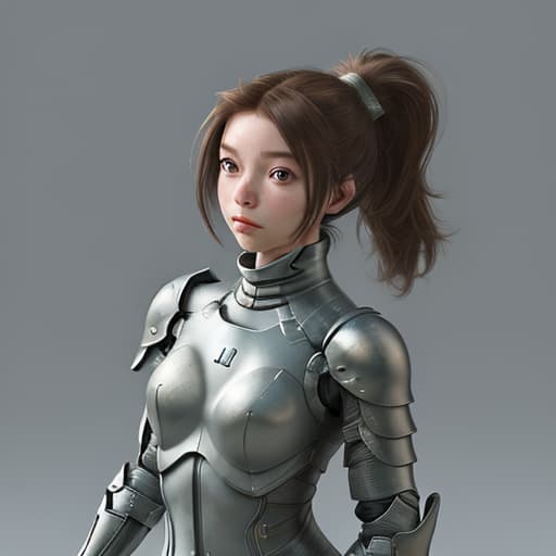  Girl, Humanity, putting on biological armor, shell, fully enclosed helmet, (solo: 1.5), dynamic, best quality, masterpiece, c4d, ponytail.