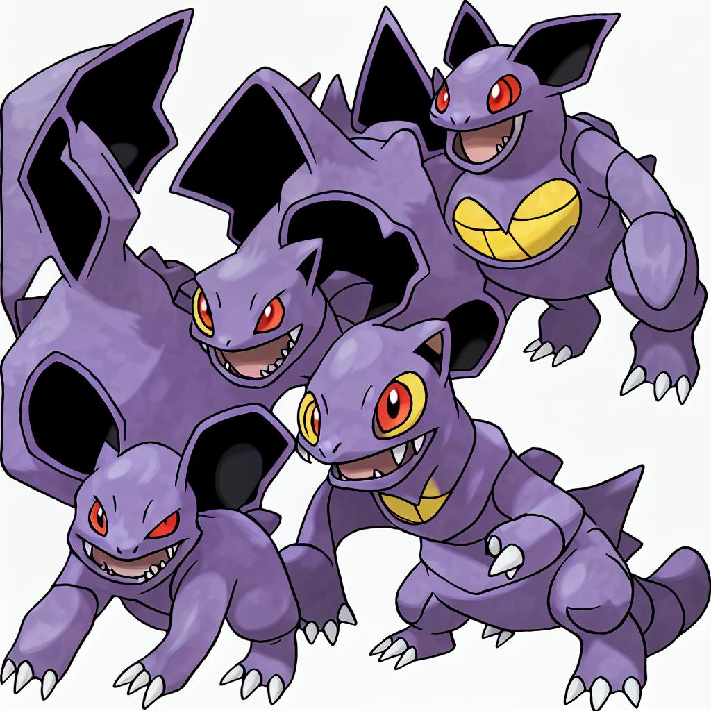  only a pokemon, gengar, ghost, poison, quadrupedal, creature, purple fur, (round body:1.2), short legs, toothy grin, (pointed ears:0.9), small teeth, upper jaw, fang like, lower jaw, red eyes, yellow pupils, short tail, levitate, float, silently, ghost type, versatile, wild, lurk, dark, abandoned places, graveyards, mischievous, shadows, appearance, fears, desires, manipulate, powerful, mysterious, unique abilities, mischievous personality, formidable, levitate, hide, shadows, attacks  hyperrealistic, full body, detailed clothing, highly detailed, cinematic lighting, stunningly beautiful, intricate, sharp focus, f/1. 8, 85mm, (centered image composition), (professionally color graded), ((bright soft diffused light)), volumetric fog, trending on instagram, trending on tumblr, HDR 4K, 8K