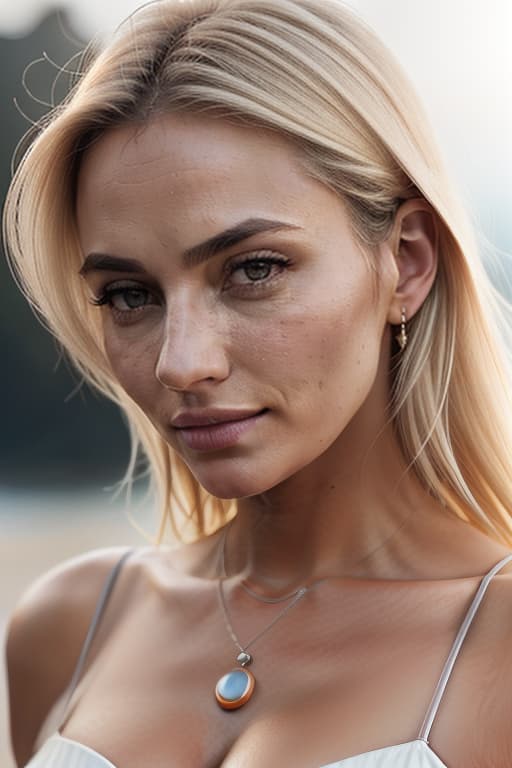  close up of a european woman, blonde hair, Bali beach, natural skin texture, 24mm, soft light, RAW photo, photorealism, photorealistic, natural beauty, elegant, highly detailed, sharp focus, soothing tones, hyperdetailed, low contrast, soft cinematic light hyperrealistic, full body, detailed clothing, highly detailed, cinematic lighting, stunningly beautiful, intricate, sharp focus, f/1. 8, 85mm, (centered image composition), (professionally color graded), ((bright soft diffused light)), volumetric fog, trending on instagram, trending on tumblr, HDR 4K, 8K