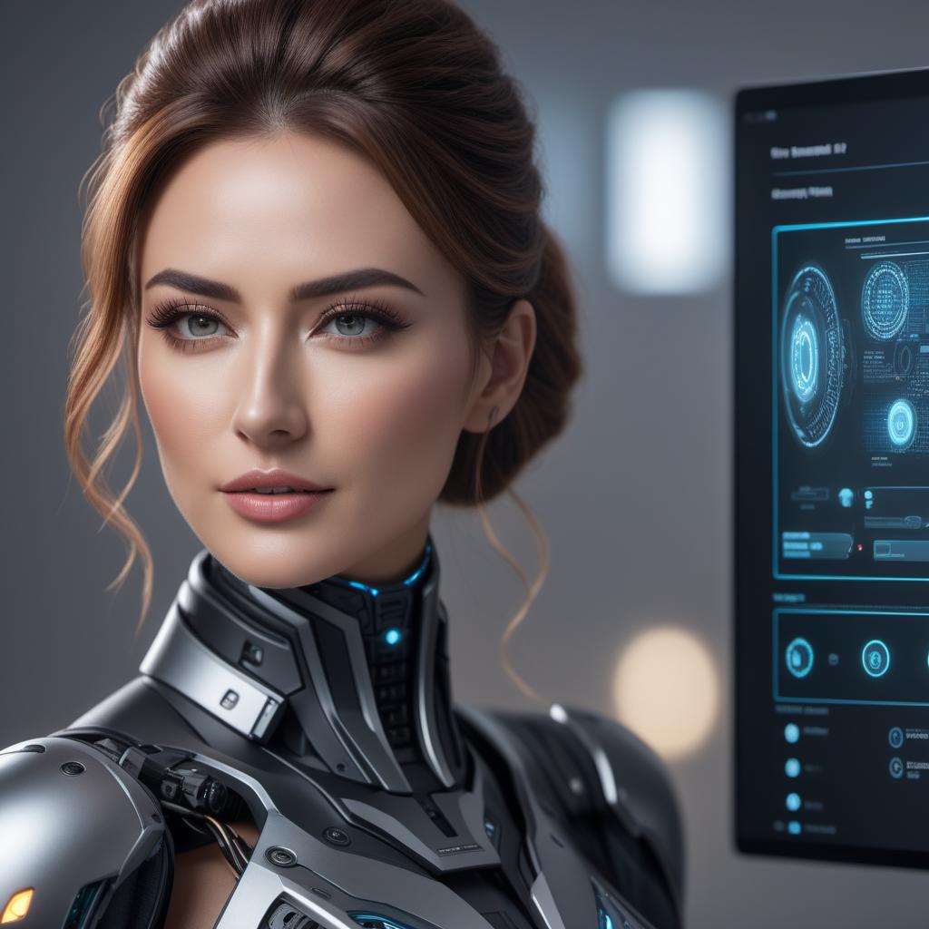  A friendly AI assistant asking the user to describe what they would like to be drawn. The setting is digital, with a user interface on a computer screen. The AI assistant appears as a friendly character on the screen, awaiting input from the user. The background of the scene should be simple to focus on the interaction. hyperrealistic, full body, detailed clothing, highly detailed, cinematic lighting, stunningly beautiful, intricate, sharp focus, f/1. 8, 85mm, (centered image composition), (professionally color graded), ((bright soft diffused light)), volumetric fog, trending on instagram, trending on tumblr, HDR 4K, 8K