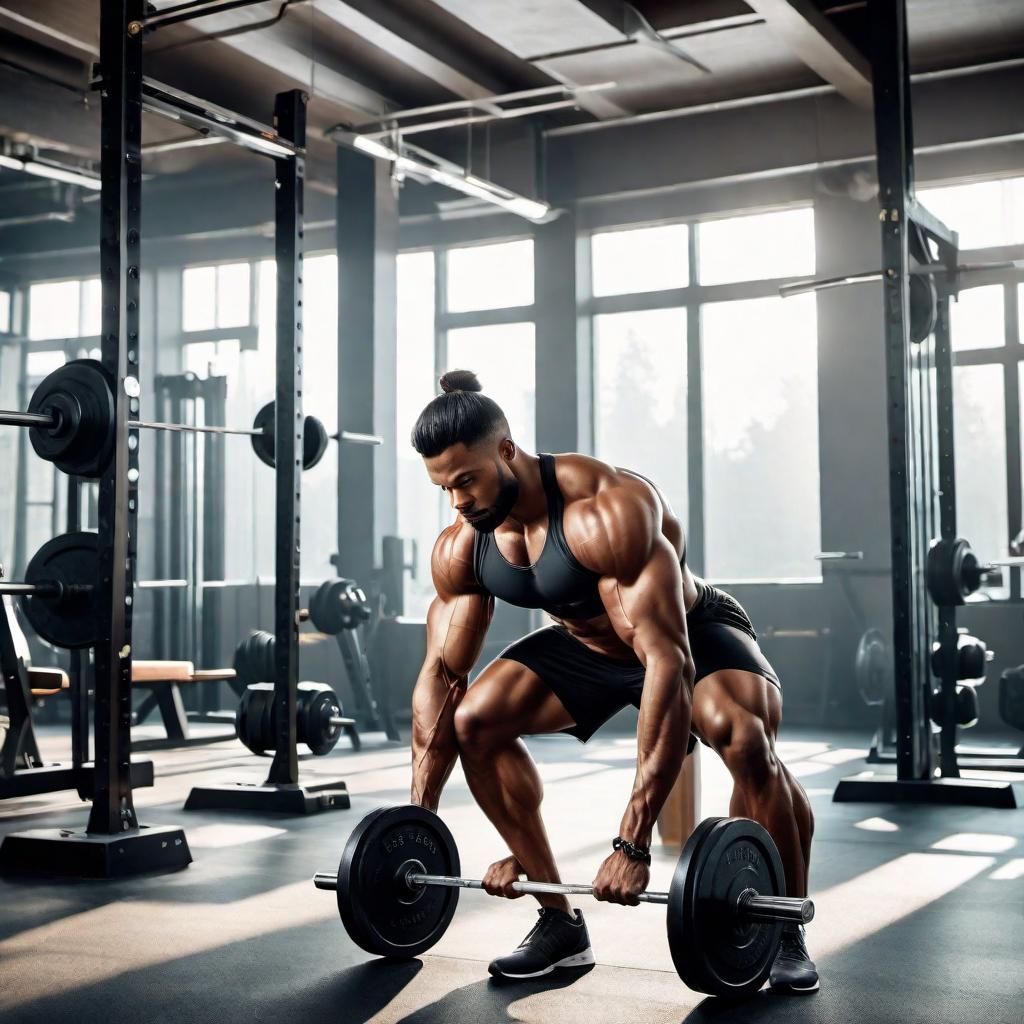  A lifting weights in a gym setting. The should look focused and determined, and the environment should include typical gym equipment and decor. The scene should be both and impressive, highlighting the 's unexpected strength. hyperrealistic, full body, detailed clothing, highly detailed, cinematic lighting, stunningly beautiful, intricate, sharp focus, f/1. 8, 85mm, (centered image composition), (professionally color graded), ((bright soft diffused light)), volumetric fog, trending on instagram, trending on tumblr, HDR 4K, 8K