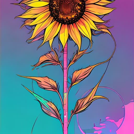 nvinkpunk whimsical nature sunflower vibrant