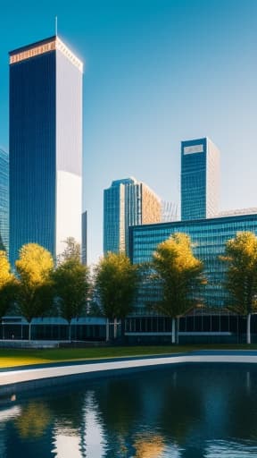  modern city plaza, glass, chrome, water features, abstract sculptures, golden hour, intricate details, photorealistic,hyperrealistic, high quality, highly detailed, cinematic lighting, intricate, sharp focus, f/1. 8, 85mm, (centered image composition), (professionally color graded), ((bright soft diffused light)), volumetric fog, trending on instagram, HDR 4K, 8K