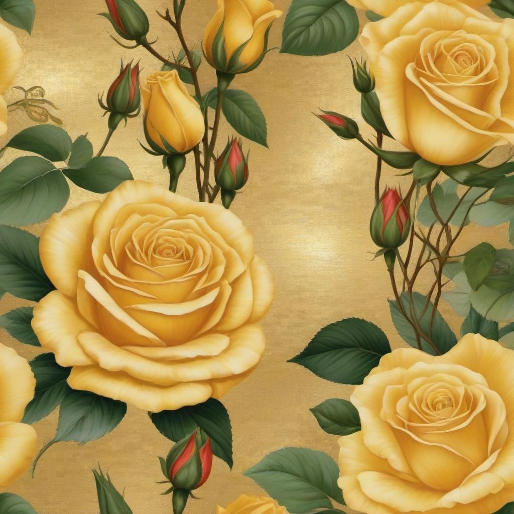  Draw gold roses