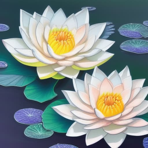  Image of 1 white lotus flower in heaven with serenity tone and holy spirituality mood create overall image in very lovely pastel palette