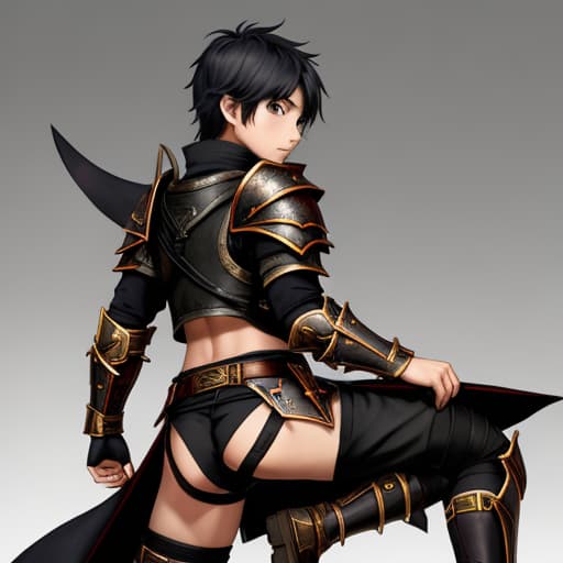  Fantasy Dark Fantasy Warrior Boy Shota Gay High Leg Armor Back Boy Game