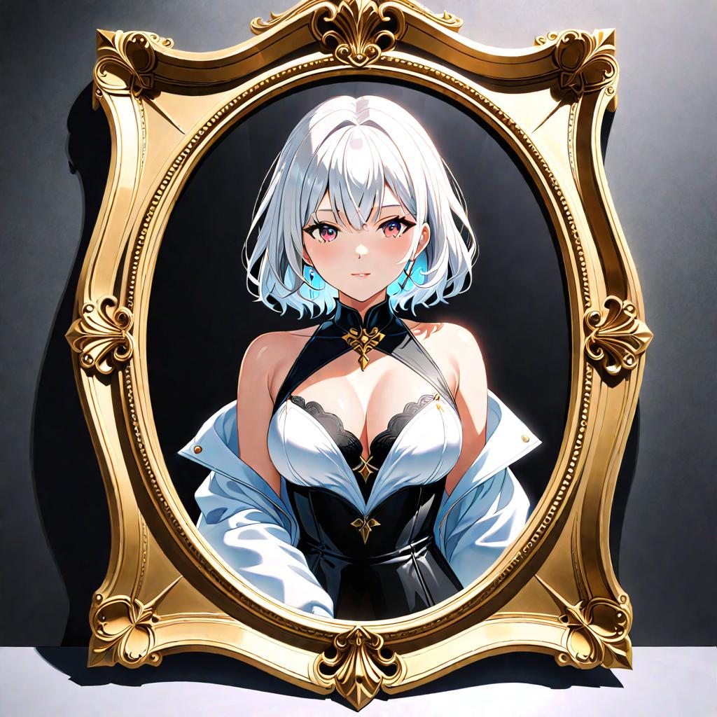  1girl, white hair, in frame, 8K, anime