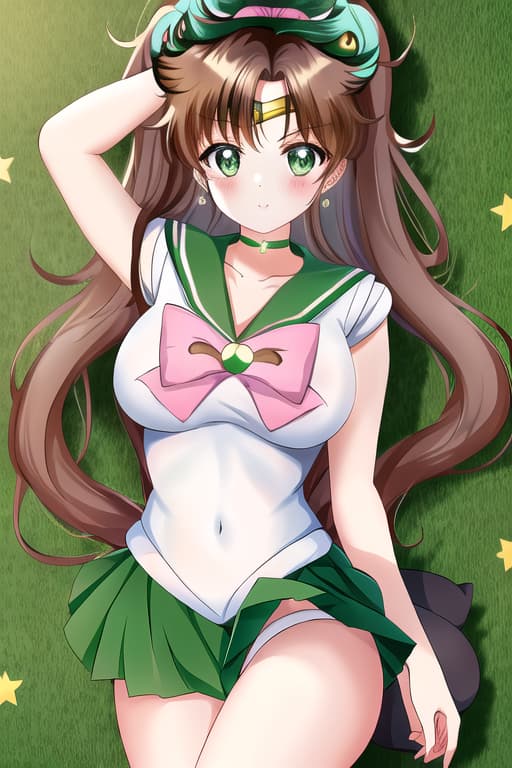  cute neko cat womens with diapers and long black hair,(sailor jupiter:1.3), (masterpiece), (highest quality), (intricate), (high detail)