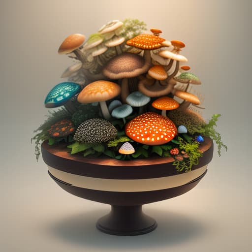  Image in the form of a pattern with mushrooms (enoki, quillback boletes, earthstars, cordyceps, shitakemushrooms, hedgehog mushrooms); colors deep green, brown, light blue, orange red, olive, beige., (Pop art) bright colors ,comic style ,mass culture references hyperrealistic, full body, detailed clothing, highly detailed, cinematic lighting, stunningly beautiful, intricate, sharp focus, f/1. 8, 85mm, (centered image composition), (professionally color graded), ((bright soft diffused light)), volumetric fog, trending on instagram, trending on tumblr, HDR 4K, 8K