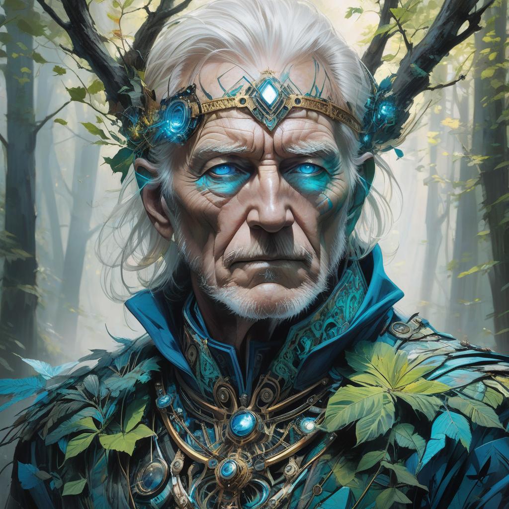  mysterious silhouette forest old man,blond hair, blue green eyes by Minjae Lee, Carne Griffiths, Emily Kell, Geoffroy Thoorens, Aaron Horkey, Jordan Grimmer, Greg Rutkowski, amazing depth, masterwork, surreal, geometric patterns, intricately detailed, bokeh, perfect balanced, deep fine borders, artistic photorealism , smooth, great masterwork by head of prompt engineering hyperrealistic, full body, detailed clothing, highly detailed, cinematic lighting, stunningly beautiful, intricate, sharp focus, f/1. 8, 85mm, (centered image composition), (professionally color graded), ((bright soft diffused light)), volumetric fog, trending on instagram, trending on tumblr, HDR 4K, 8K