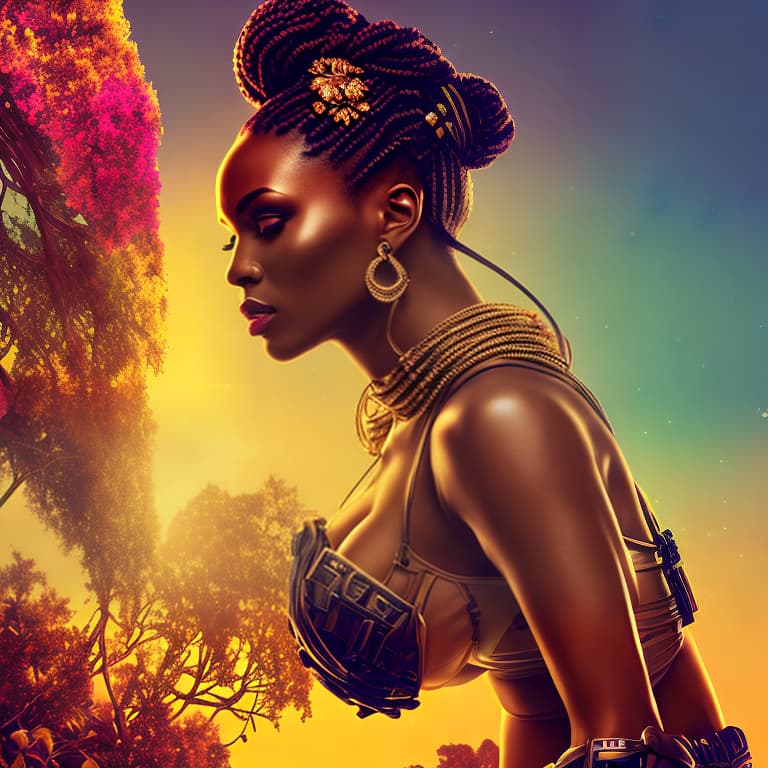 nvinkpunk Realistic image of an African woman covered in gold, wearing braids, head shot hyperrealistic, full body, detailed clothing, highly detailed, cinematic lighting, stunningly beautiful, intricate, sharp focus, f/1. 8, 85mm, (centered image composition), (professionally color graded), ((bright soft diffused light)), volumetric fog, trending on instagram, trending on tumblr, HDR 4K, 8K