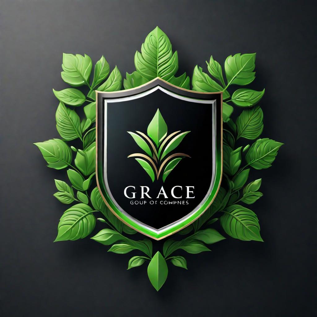  A professional and sleek logo for 'The Grace Group of Companies, LLC' in the financial and insurance product services sector. Use black and green colors. The design should convey trust, reliability, and sophistication. The logo should include the full name 'The Grace Group of Companies, LLC' spelled out. Consider using elegant fonts and possibly incorporating imagery such as shields, financial symbols, or abstract shapes that indicate growth and protection. hyperrealistic, full body, detailed clothing, highly detailed, cinematic lighting, stunningly beautiful, intricate, sharp focus, f/1. 8, 85mm, (centered image composition), (professionally color graded), ((bright soft diffused light)), volumetric fog, trending on instagram, trending on tumblr, HDR 4K, 8K