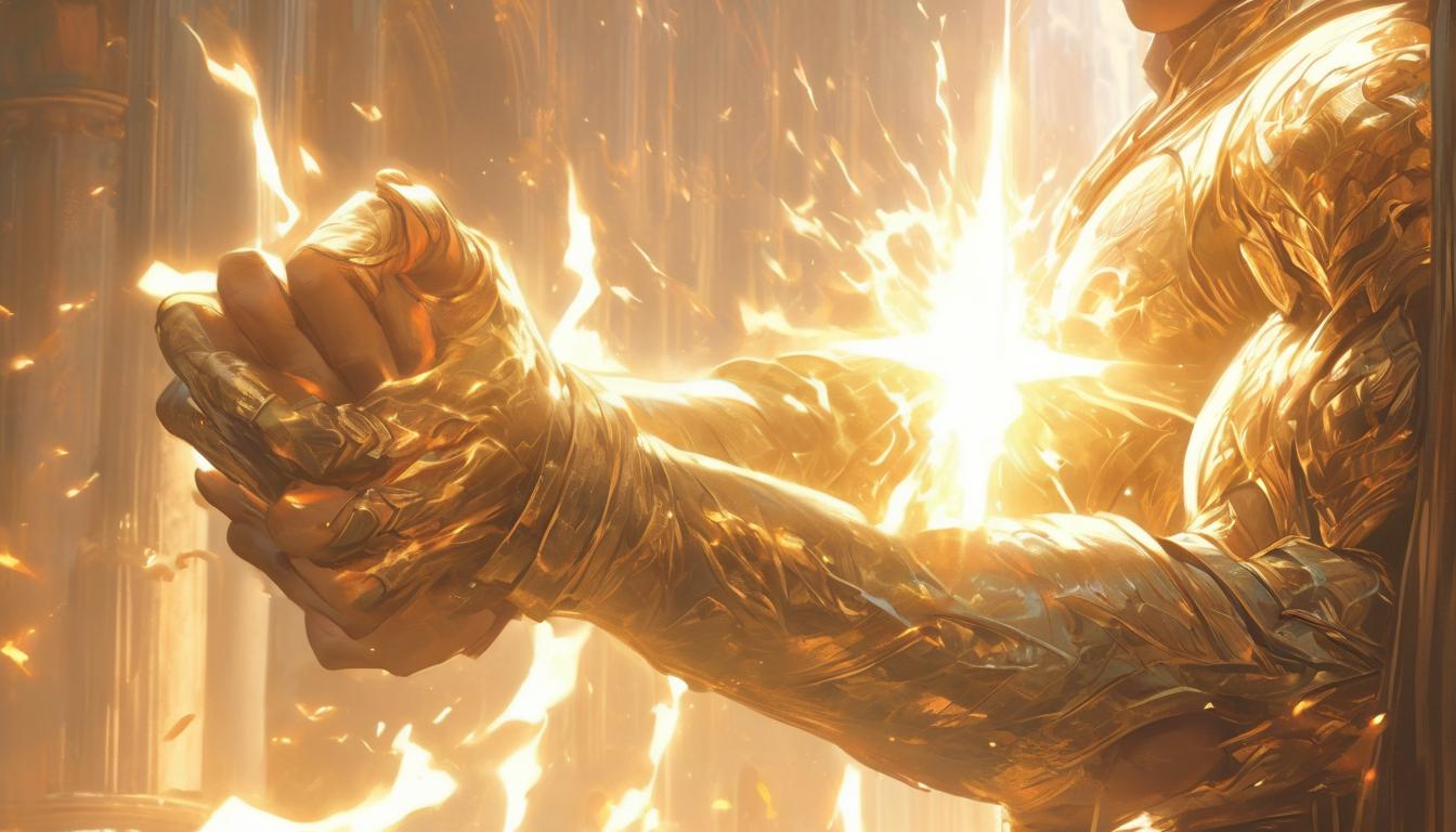  hyperrealism,fantasy aestheticA hand holding an ancient scroll, beams of light extending outwards, symbolizing the spread of wisdom, warm and inspiring atmosphere, high tech clothing clad in sleek, futuristic costume with metallic accents and form fitting designs, marvel superhero comics style, unreal engine rendering