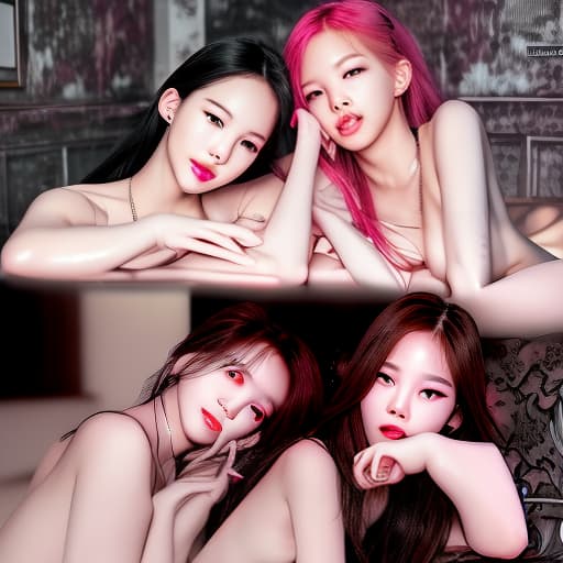  Jennie and Rose blackpink in sexual fantasy caress each other in intimate places, naked, Sex toys, Lesbians Ultrarealistic, detailed images