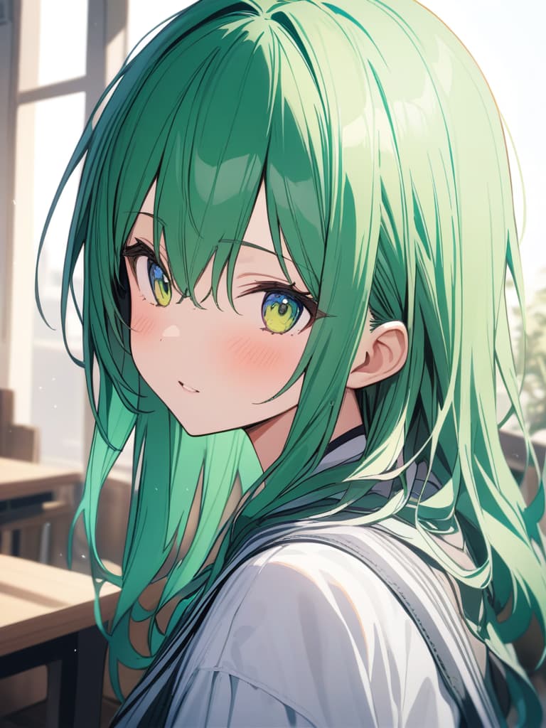  Green hair character of soba shop, masterpiece, best quality,8k,ultra detailed,high resolution,an extremely delicate and beautiful,hyper detail