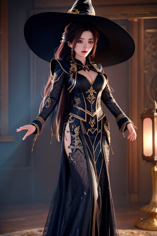  witch hyperrealistic, full body, detailed clothing, highly detailed, cinematic lighting, stunningly beautiful, intricate, sharp focus, f/1. 8, 85mm, (centered image composition), (professionally color graded), ((bright soft diffused light)), volumetric fog, trending on instagram, trending on tumblr, HDR 4K, 8K