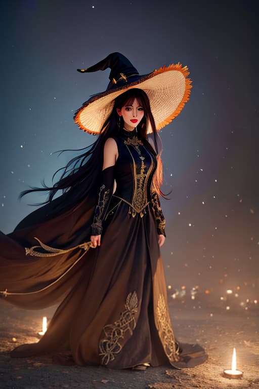  witch hyperrealistic, full body, detailed clothing, highly detailed, cinematic lighting, stunningly beautiful, intricate, sharp focus, f/1. 8, 85mm, (centered image composition), (professionally color graded), ((bright soft diffused light)), volumetric fog, trending on instagram, trending on tumblr, HDR 4K, 8K