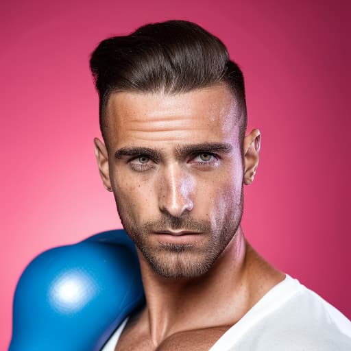 portrait+ style British queer fitness model brunette hunk dilf dude face